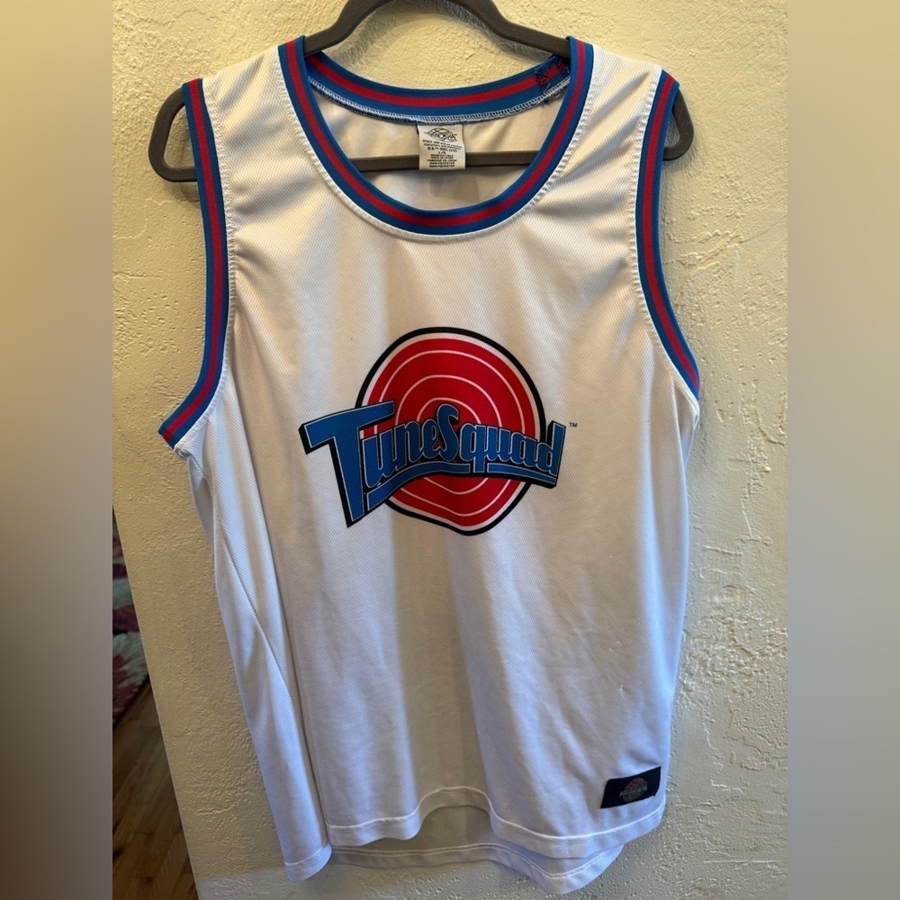 Tune Squad Space Jam Basketball Jersey #0 Red White and Blue Men’s Sz Large